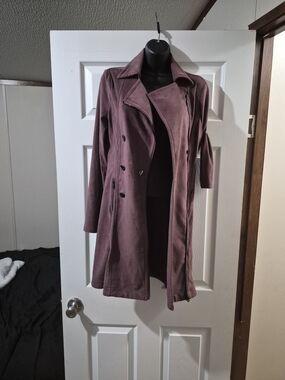 Women’s Dusty Mauve Double-Breasted Trench Coat